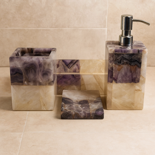 Amethyst with marble Bath Set