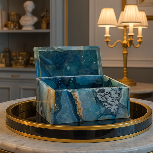 Blue Agate  Jewelry Box
