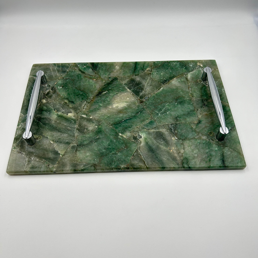 Green Aventurine Tray with handle