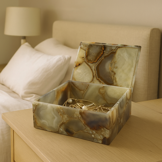 Grey Agate  Jewelry Box