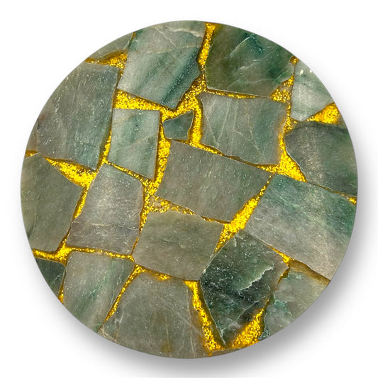 Green Agate with Golden Shimmer Platter