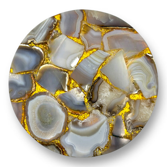 Grey Agate with Golden Shimmer Platter