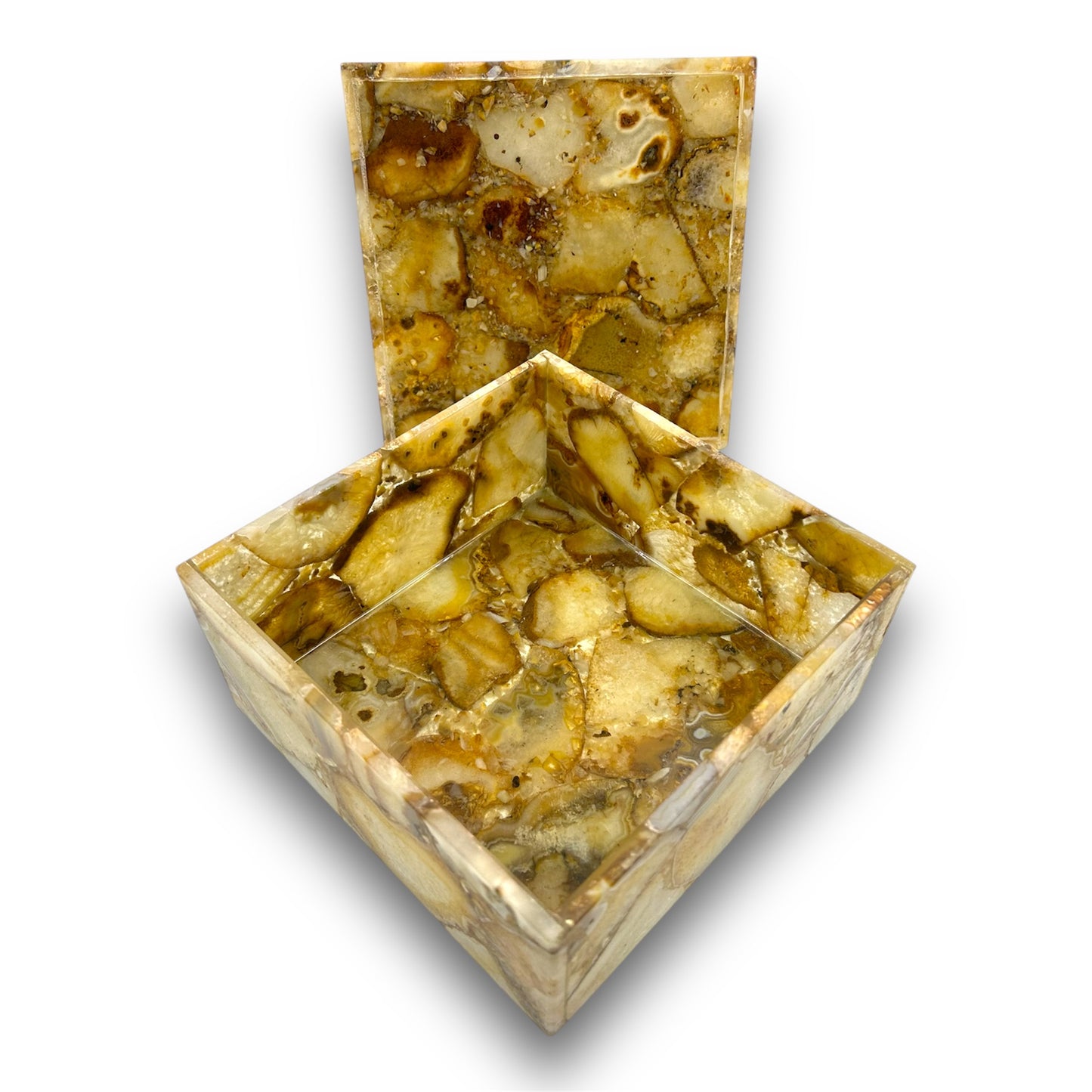 Yellow Agate Jewellery Box