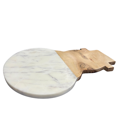 Iceman Marble and Wood Cheese Board