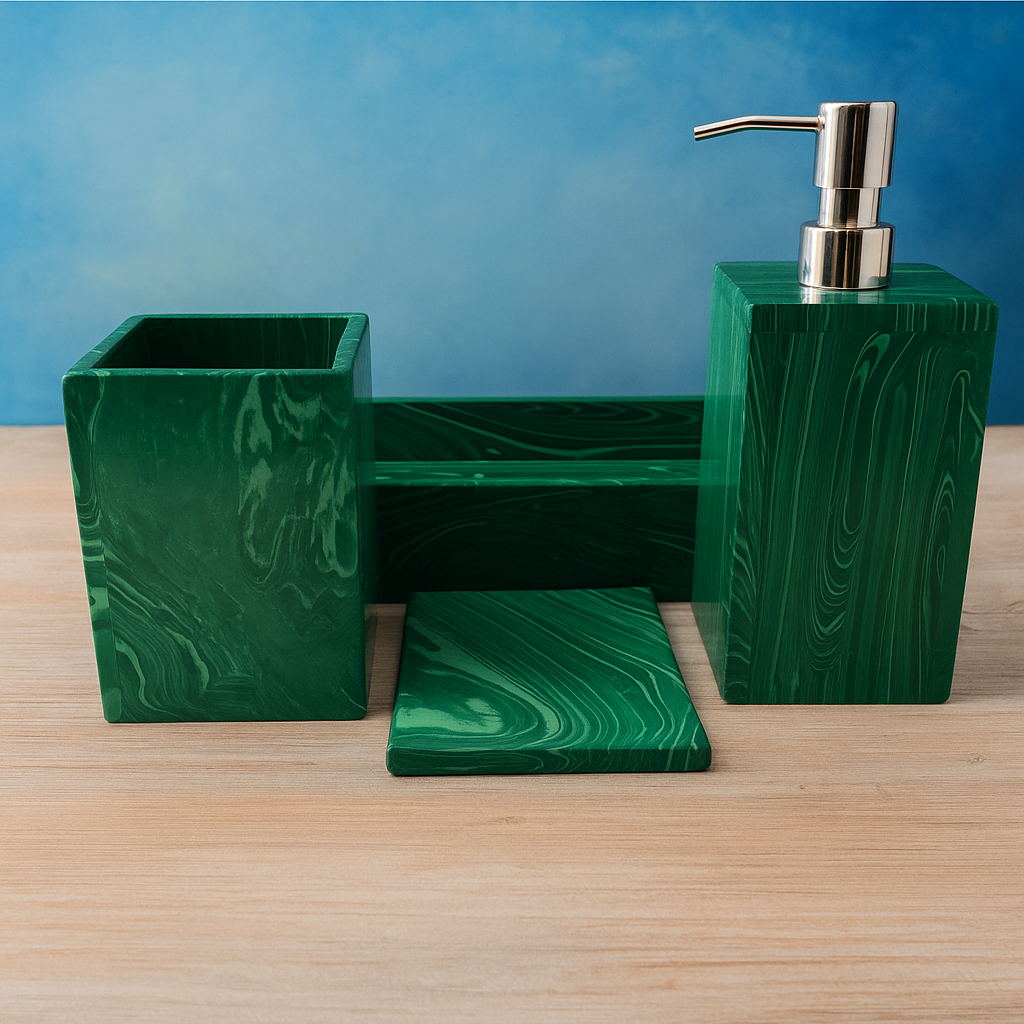 Malachite Bath Set