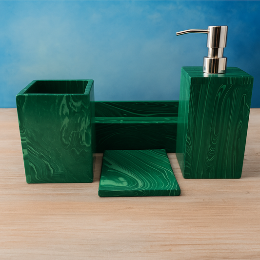 Malachite Bath Set