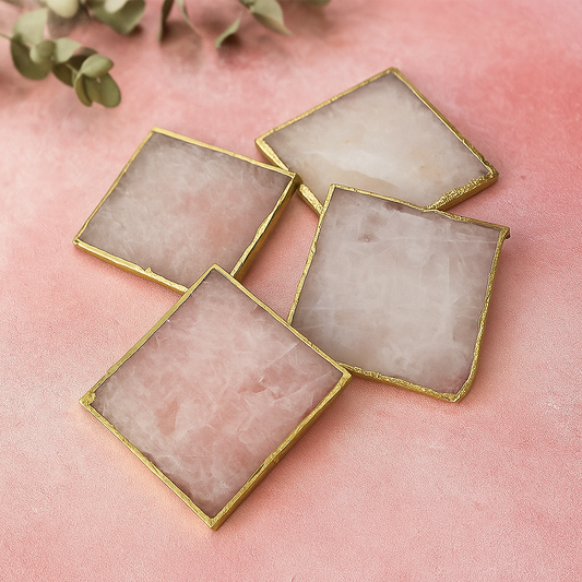 Rose Quartz Square Coasters