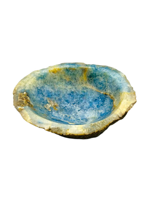 Blue Agate Stone Bowl Single Piece Fruits & Vegetables Bowl, Unique and Irregular Shape Bowl for Restaurant, Kitchen, Living Room for Good Decoration, Dessert Bowls