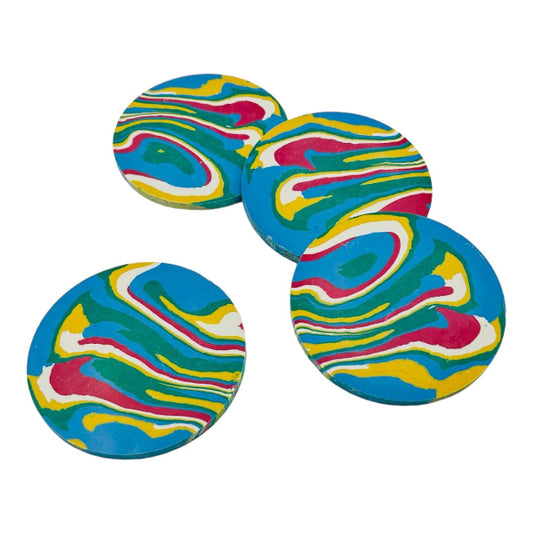 Multi Colour Synthetic Coaster set of 4