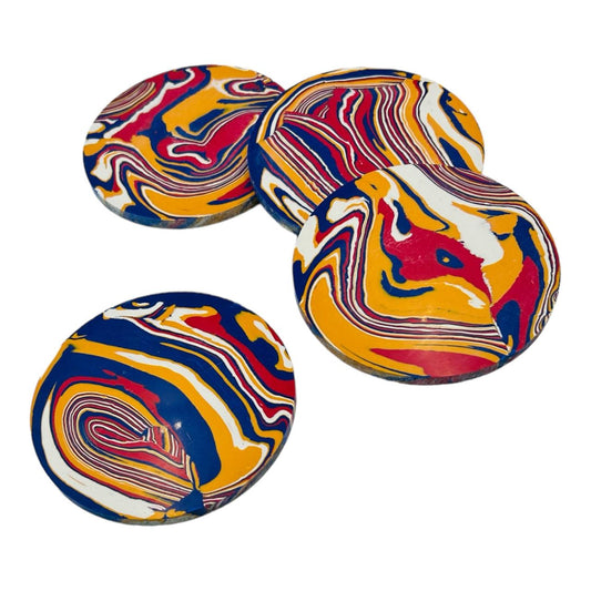 Multi Colour Synthetic Coaster set of 4