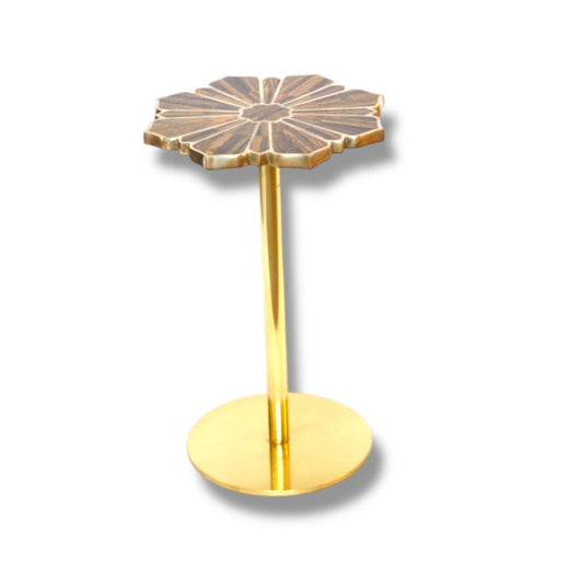 Octagon Flower Blue Tiger Eye Inlay Table