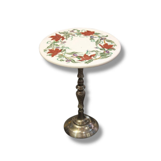 Semi Precious Inlay Marble Base Table