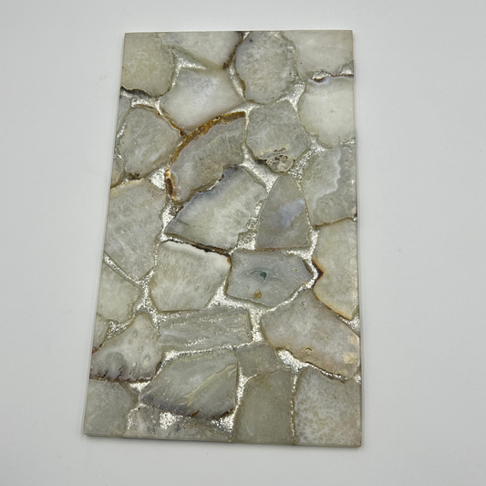 White Agate with Silver Shimmer Tray