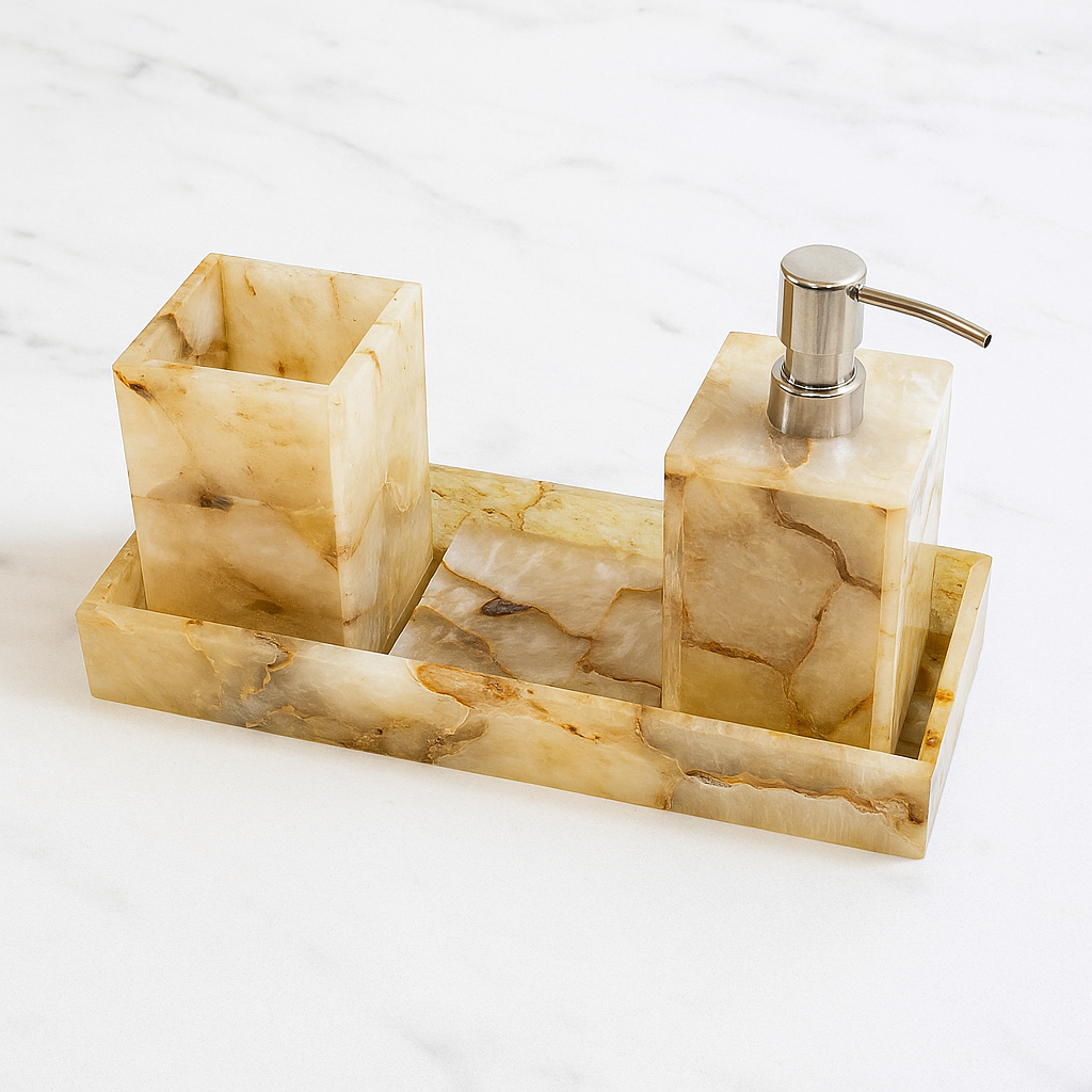 White agate Bath Set