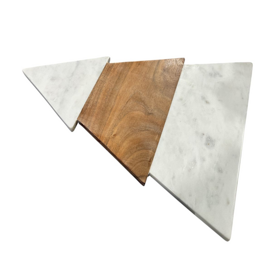 X-Mas Tree Marble and Wood Cheese Board