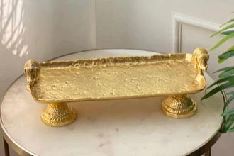 Metal & Wooden Platter Tray