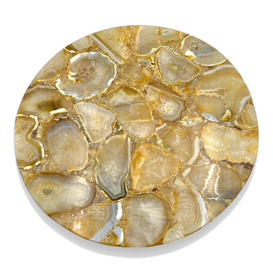 Yellow agate Round Platter
