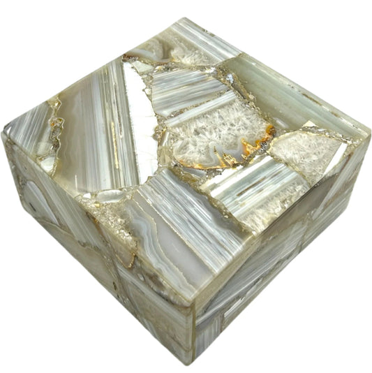 Grey Banded Jewellery Box