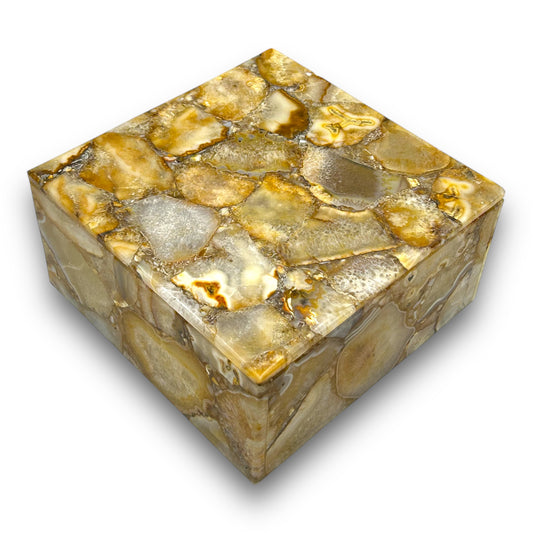Yellow Agate Jewellery Box