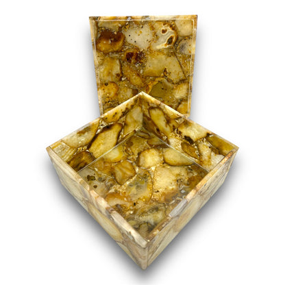 Yellow Agate Jewellery Box