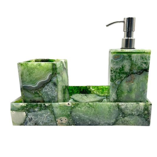 Green Agate Bath Set