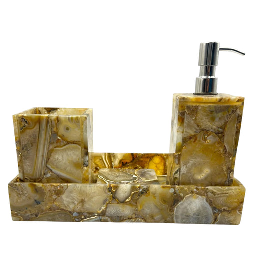Yellow Agate Bath Set