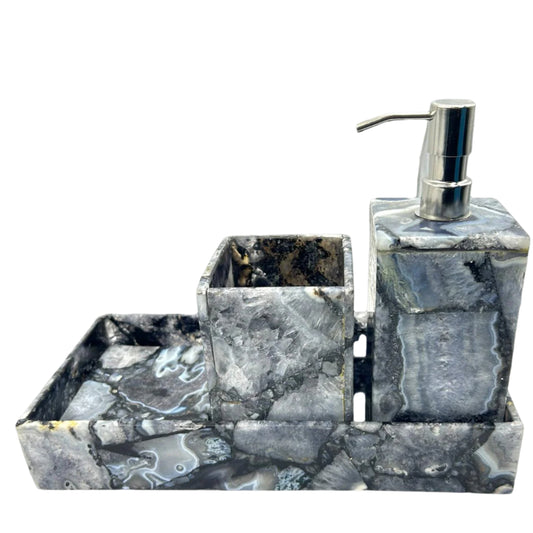 Black Agate Natural Stone Bath Set