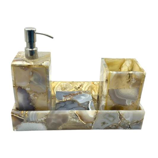 Grey Agate Bath Set