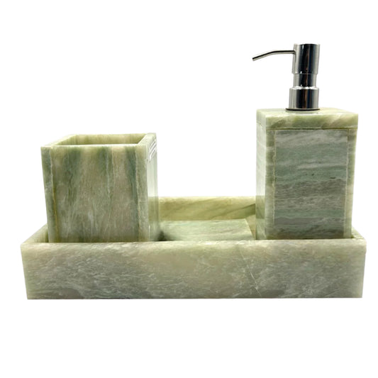 Green Onyx Marble Bath Set