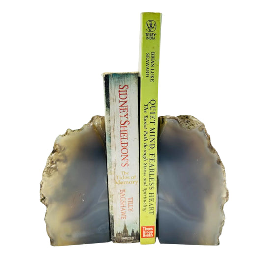 Grey Agate Natural Stone Bookends
