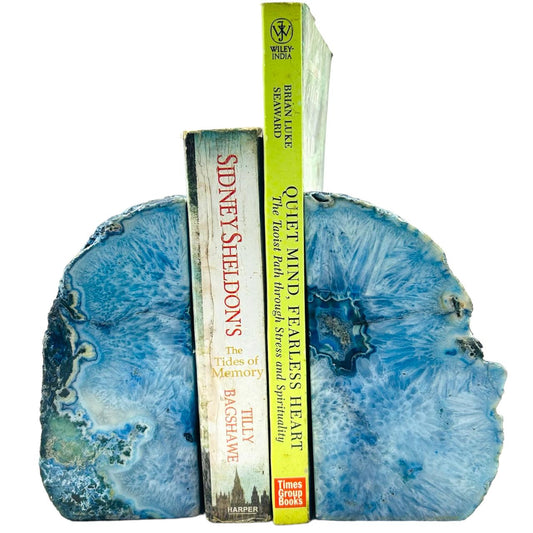Blue Agate Natural Shape Bookends