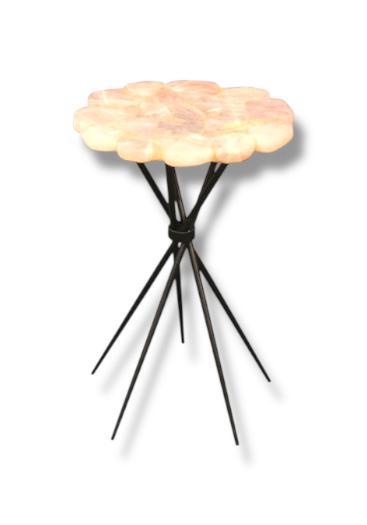 Rose Quartz Flower Pattern Table