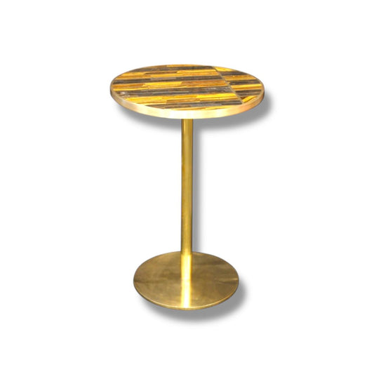 Dual Tiger Eye Inlay Round Table