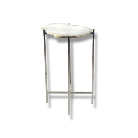 White Agate Slice Table
