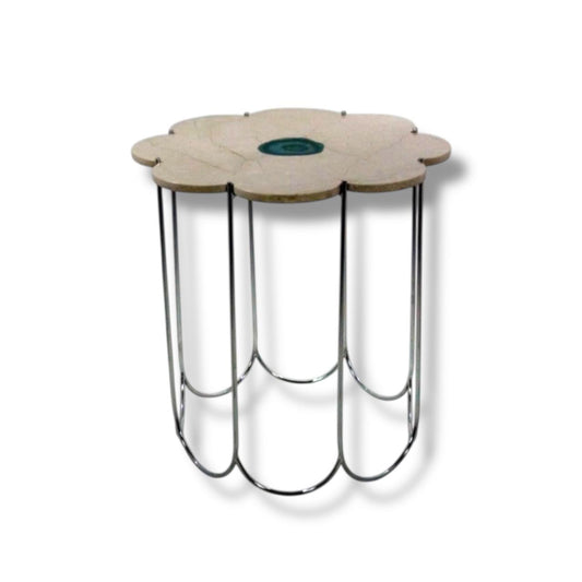 Single Agate Slice Marble Table