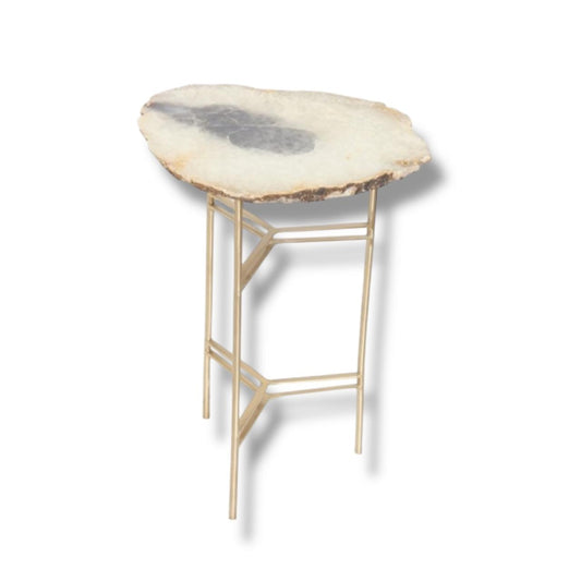 White Agate Slice Table