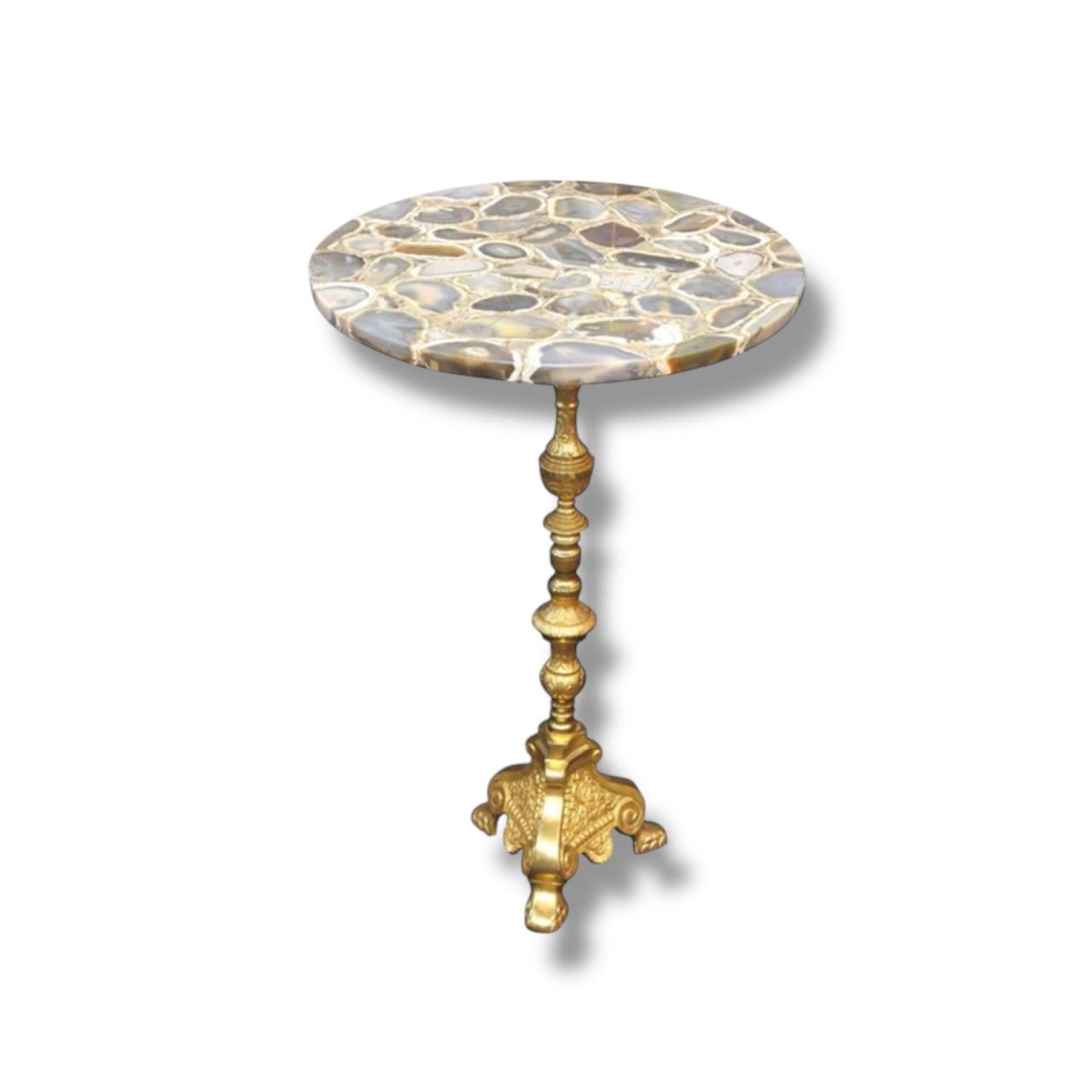 Natural Agate Pillar Table