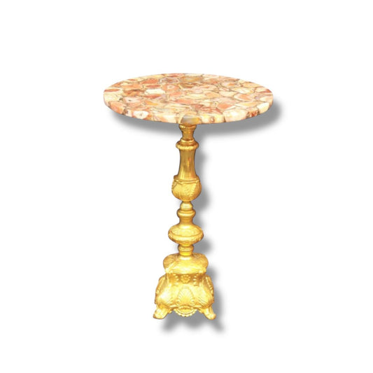 Red Agate Pillar Table