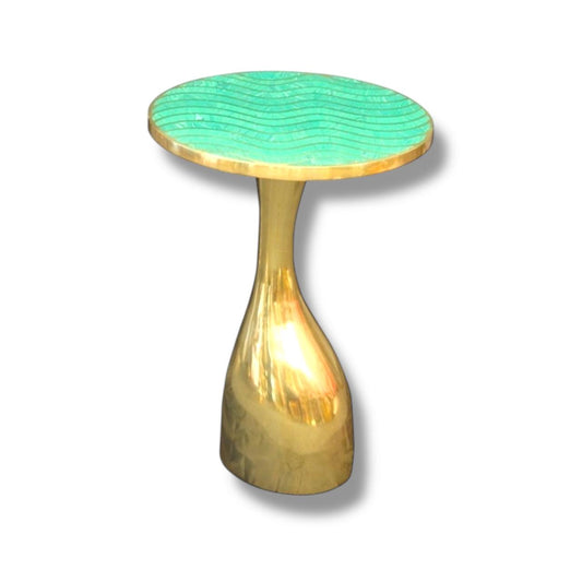 Wave Cat Design Malachite Inlay Table