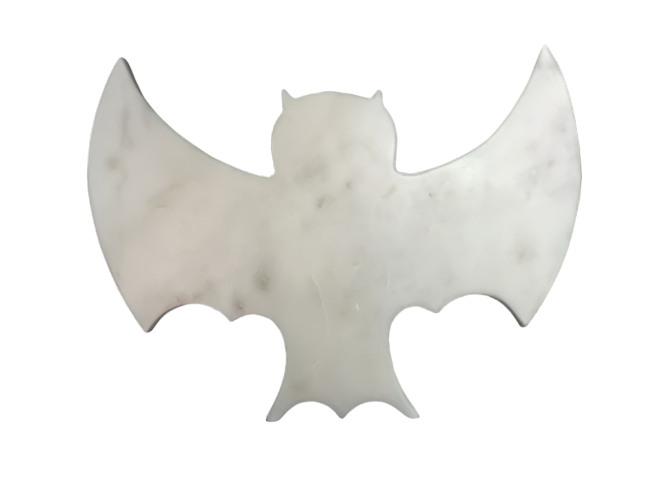 Banswara White Marble Bat Shaped Cheeseboard